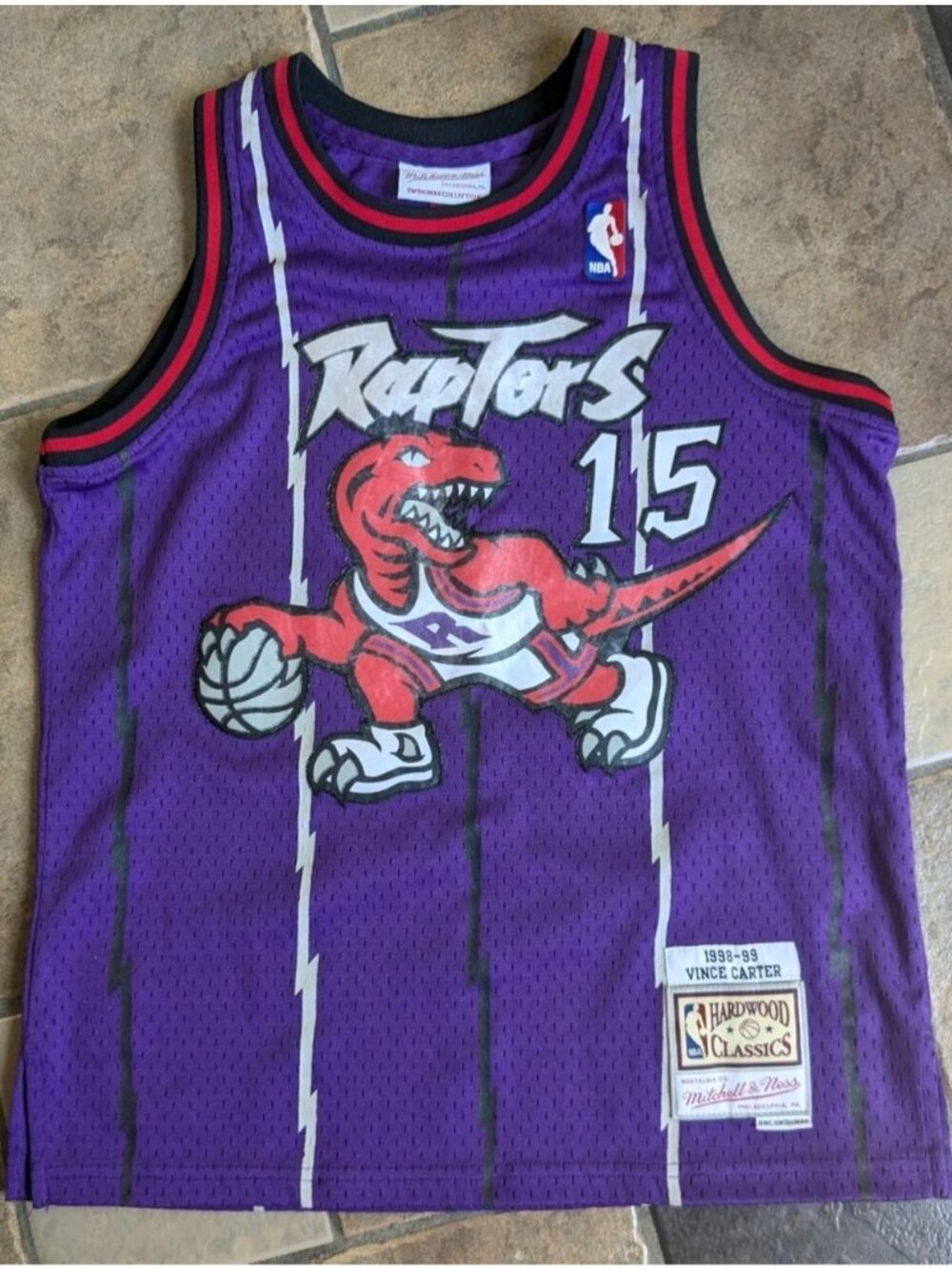 Mitchell Ness Toronto Raptors Youth Jersey Vince Carter #15 Purple Medium